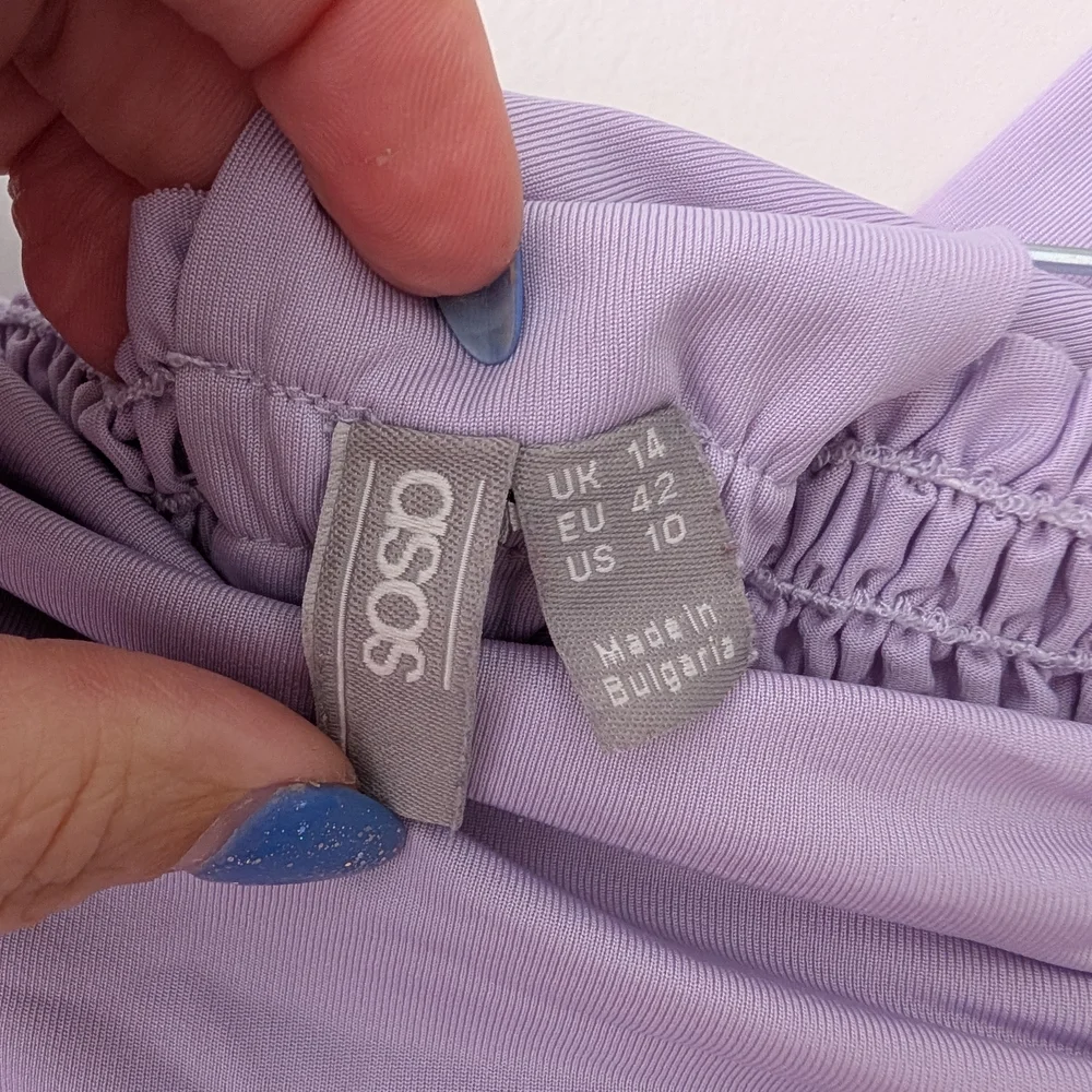 ASOS Lilac Two-Piece Swim Cover-Up Set - US Size 10 (Top) / US Size 8 (Skirt)
